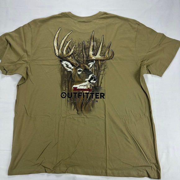 Hornady Outfitter Ammunition Graphic T Shirt Men's 3X Tan Deer Hunting Outdoor - Picture 4 of 5